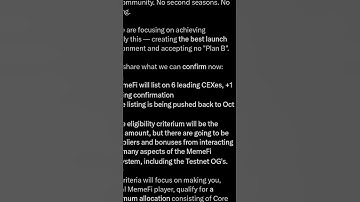 New Memefi Listing date and Airdrop Criteria Revealed.  #memefi #reels #crypto #listing