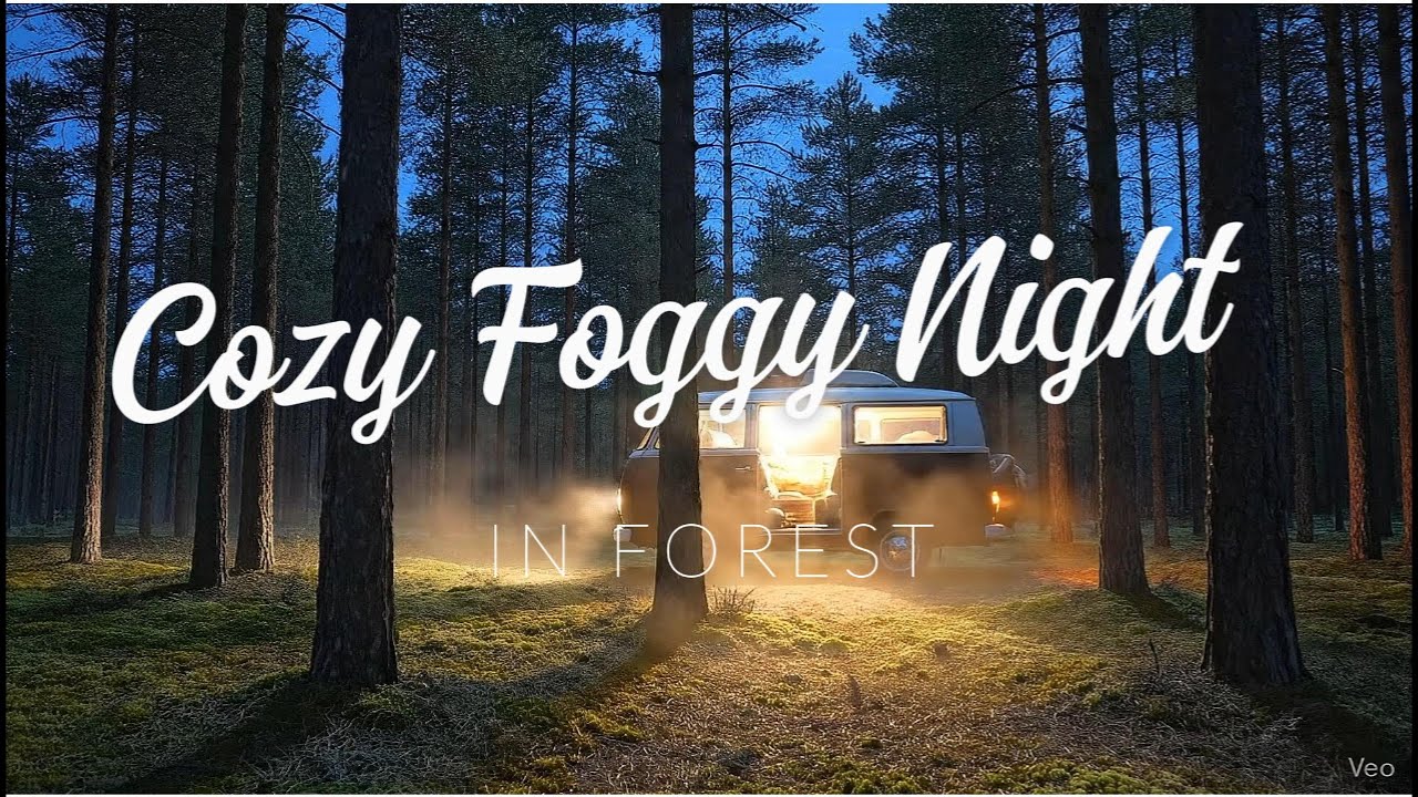 Cozy Foggy Night in a Camper Van | Soft Ambient Music for Relaxation & Sleep