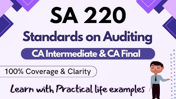 SA-220 "Quality control for an Audit of Financial Statements" in English | CA Inter & Final