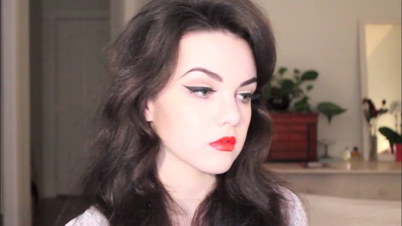 Makeup Tutorial 1950s Inspired Cat Eye Red Lips YouTube