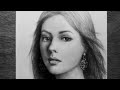 Beautiful Girl Portrait Realistic Sketch Time-Lapse