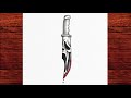 How To Draw A Horror Knife With A Face Step By Step 