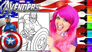 Coloring Captain America Marvel Avengers Coloring Page Prismacolor Markers | KiMMi THE CLOWN