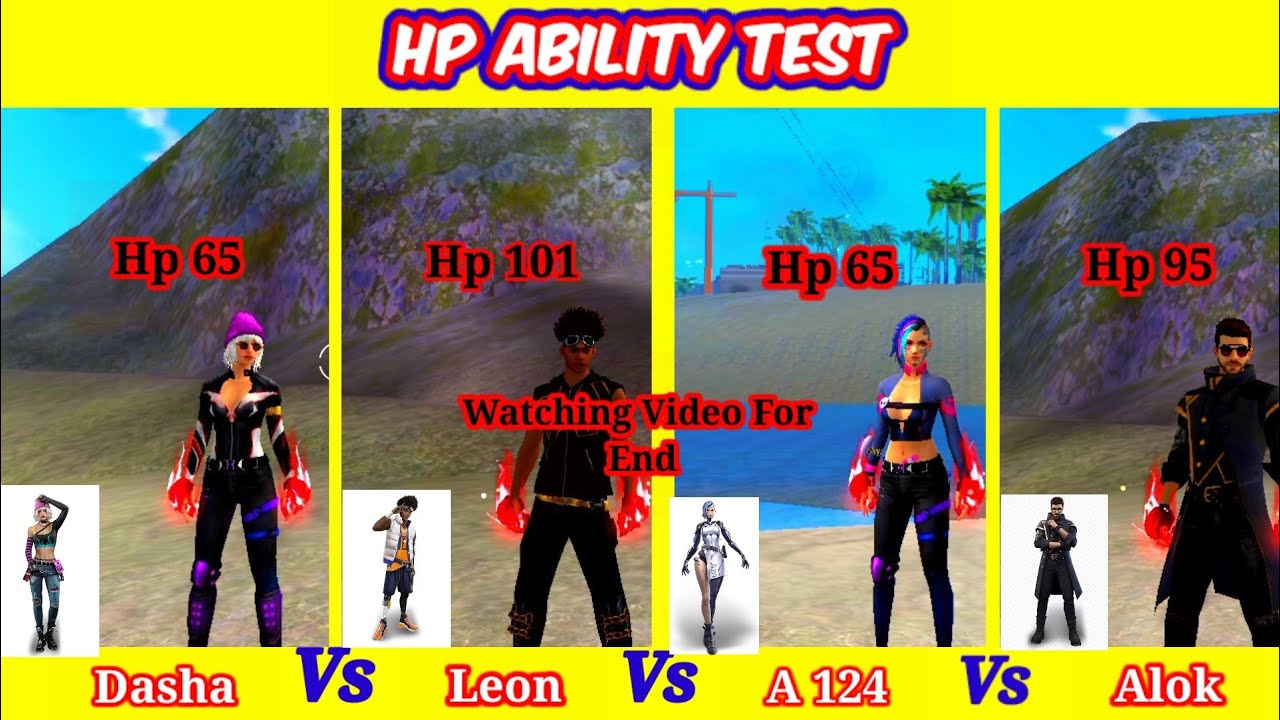 Dasha vs Leon Vs A124 Vs Alok 💯full character ability test ❌best free fire character combination