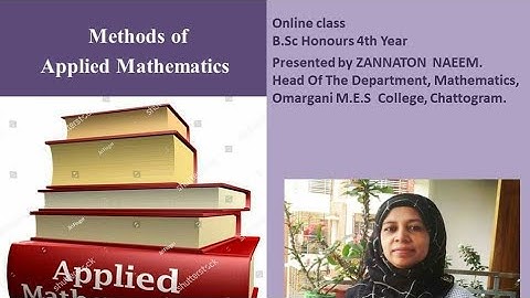 Methods of Applied Mathematics (Fourier Series) for the students of B.Sc(Hons)4th year. Part--01.