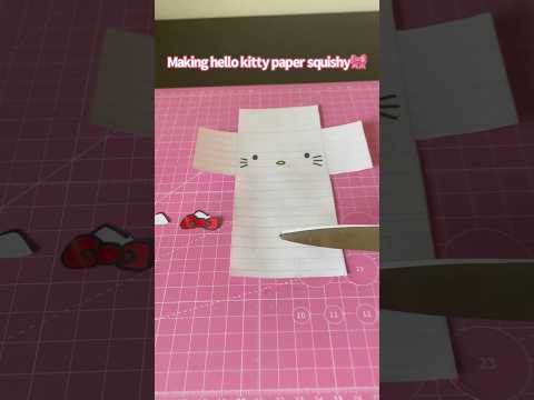 making hello kitty paper squishy🎀#cute #kawaii #papersquishy #papercraft #diy #shorts