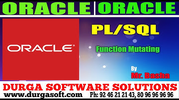 Oracle Tutorial||onlinetraining||pl/sql|| Function Mutating by Basha