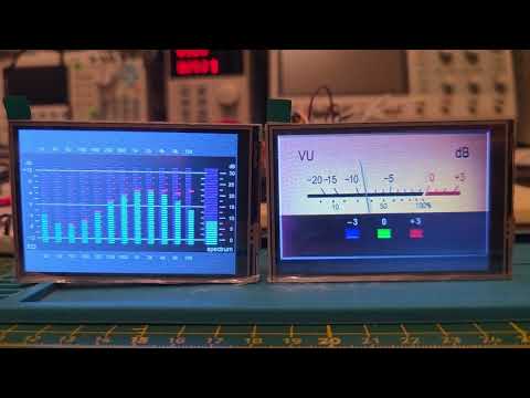 ESP32-S3 Based Dual-Screen Stereo True dB Audio Visualizer: Analog VU Meter, PPM, Spectrum Analyzer
