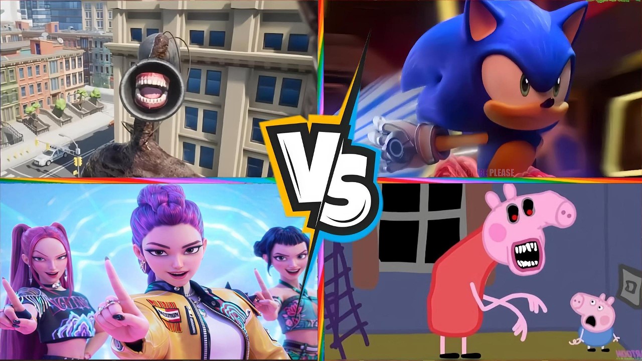 PEPPA PIG.EXE 🆚Siren Head 🆚Kpop demon hunter 🆚Sonic  🎶 Tiles Hop EDM Rush