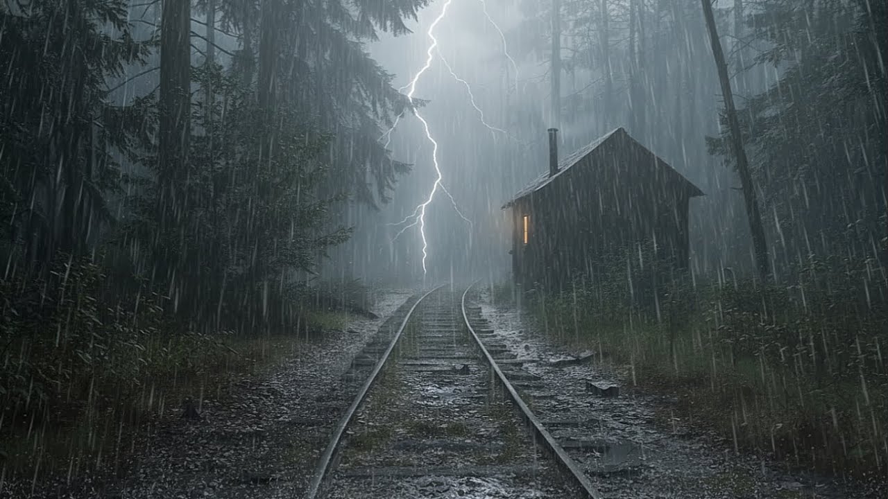 Soothing Rainstorm with Thunder | Peaceful Sleep Sounds All Night