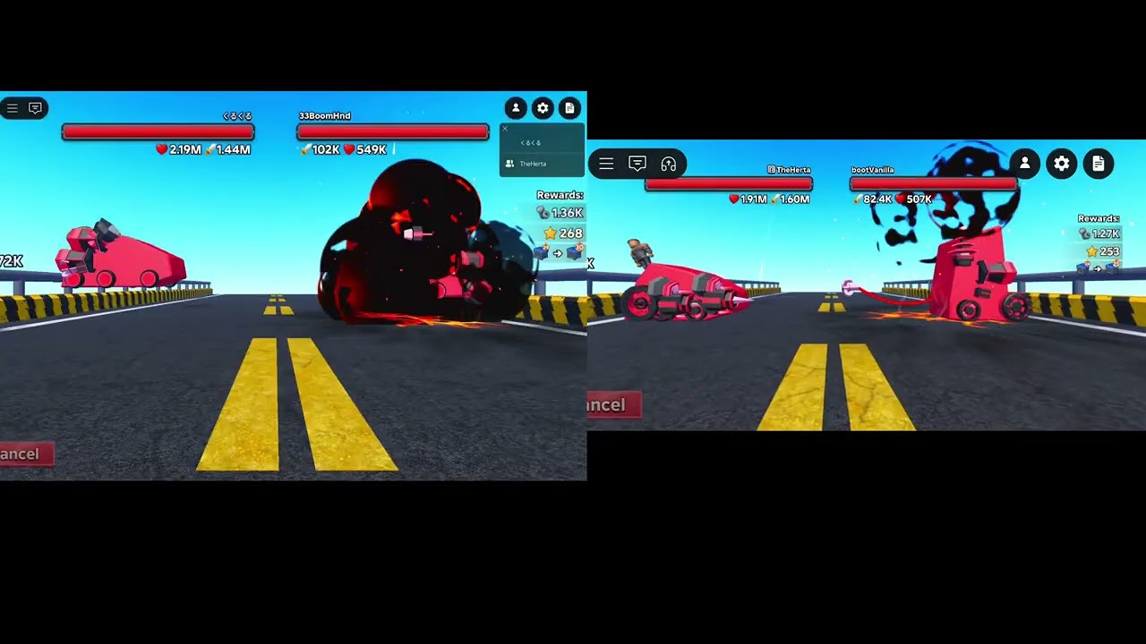 lance vs cannon comparison (Roblox: Crash bots)