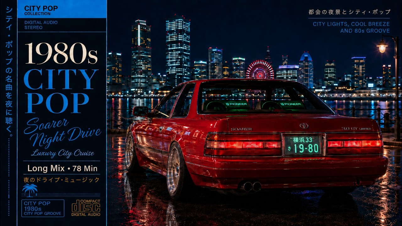 Approx. 78 Minutes] 1980s CITY POP Night Drive｜Soarer Luxury