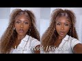 Trying The Viral TikTok Slick Up Hairstyle On This Bomb Honey Blonde Kinky Curly Wig!! Unice