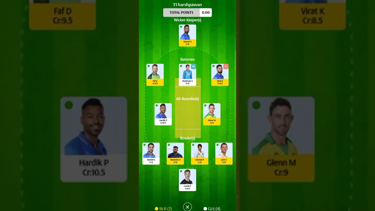 RCB VS GT DREAM11 TEAM RCB VS GT DREAM11 GRAND LEAUGE TEAM TATAIPL2022