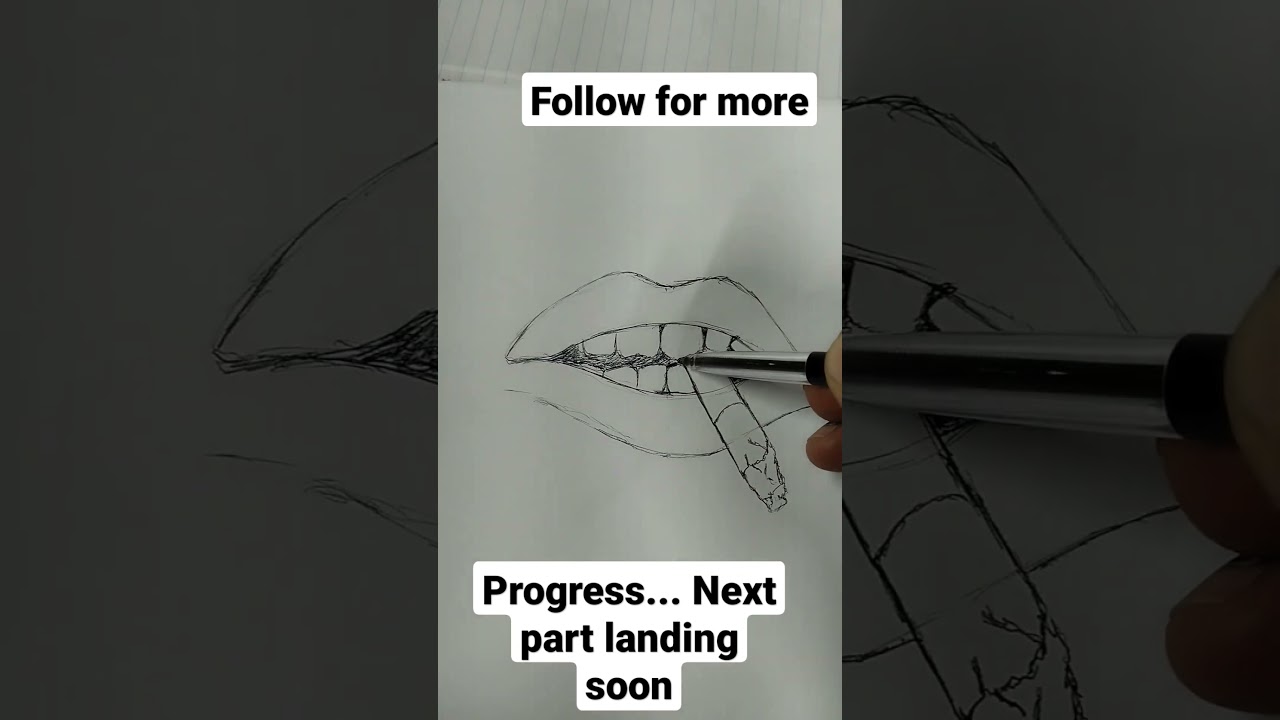 Drawing tutorial. Smoking Hot lips