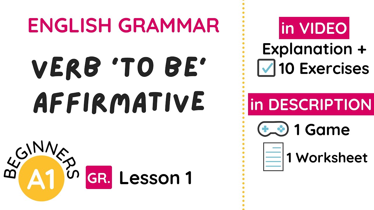 Verb To Be Affirmative | English grammar Lesson 1 | CEFR A1 beginners
