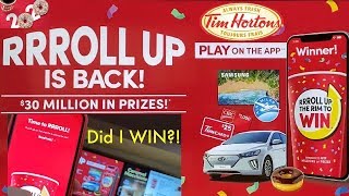 My First Tim Hortons ROLL UP THE RIM 2020 Coffee + Show The New Game + How To Play Without A Card! screenshot 5