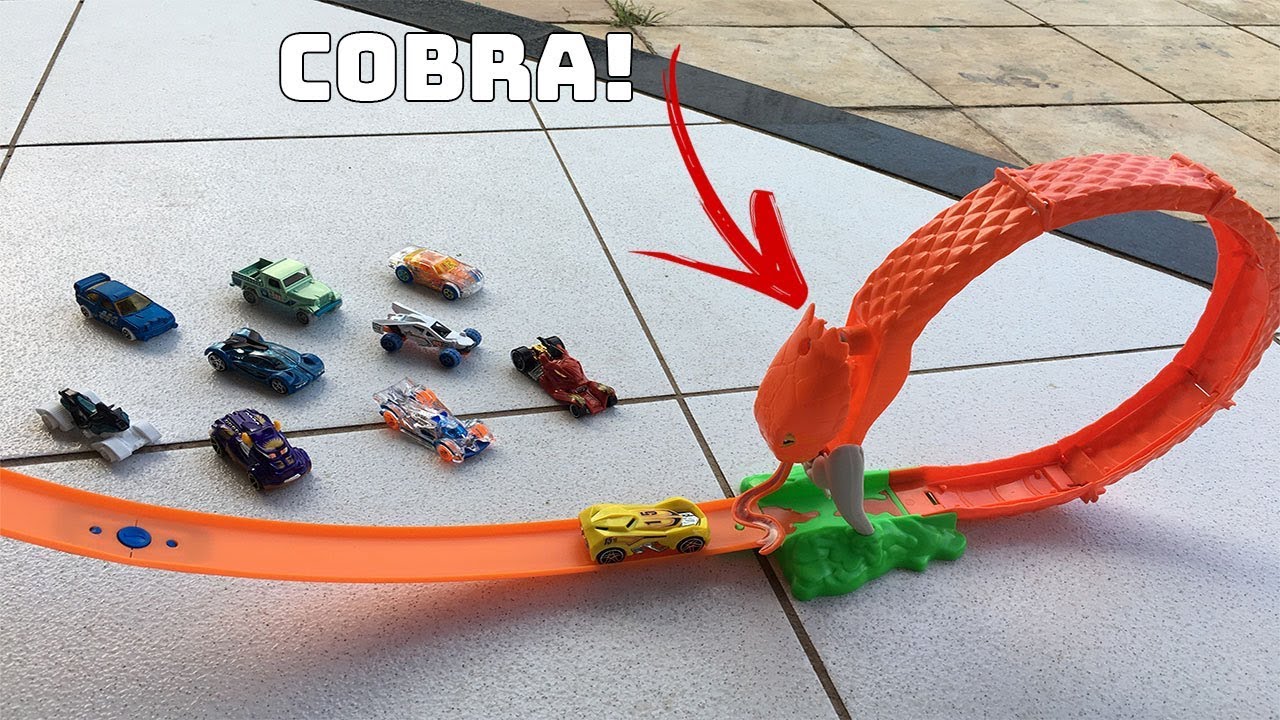 PISTA HOT WHEELS ANIMAL: CARROS VS COBRA. QUEM VENCE?! 