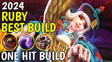 RUBY BEST BUILD 2024 | TOP 1 GLOBAL RUBY BUILD AND EMBLEM | RUBY GAMEPLAY