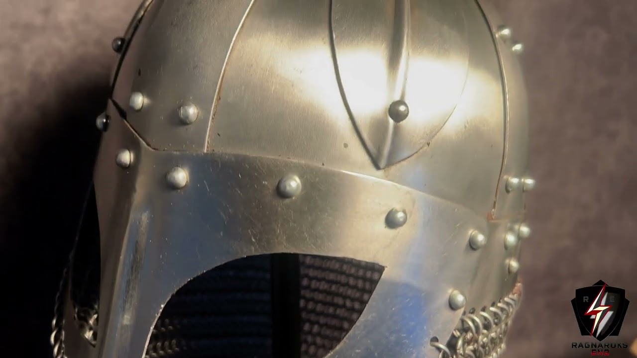 Viking Helmet Battle Armor 18G Steel and Chainmail