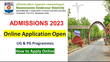 Manonmaniam Sundaranar University Admission 2023 Online Application Open #msuniversity #anbarivu