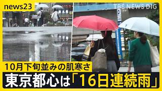 東京都心「16日連続雨」「日照時間 統計史上最少」「10月下旬並みの気温」異例の天気はいつまで？【news23】｜TBS NEWS DIG