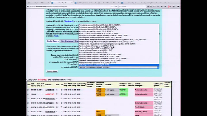 Variant Annotation Using RegulomeDB and HaploReg -...
