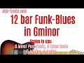 JT51 Minor Funk Blues 12 Bar in Gminor || Guitar Jamtrack