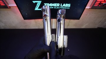 Side by Side Comparison of a Genuine Folmer Graflex Flash and a Replica Graflex Flash