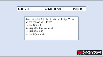 Supremum and infrimum of a set | CSIR NET December 2017