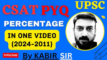 Percentage CSAT UPSC | PYQ Topic wise | CSAT 2025 Preparation | In One Video