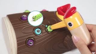 TOP BRIGHT Magnetic Toddler Toy - Fine Motor Skills Hungry Woodpecker Toy