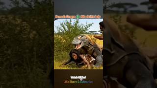 Old Stone 🪨 Age Wildlife With Human | Komodo Dragon Attack #stoneage #komododragon #shorts