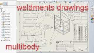 Solidworks tips #102 weldments  tutorials | multibody drawings with a shelf