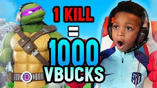 1 Kill = 1000 V-Bucks 2v2 Fortnite | ThiaGoat by ThiaGoat 10,321 views 4 months ago 7 minutes, 9 seconds