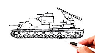 How to draw a KV-6 Tank