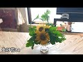 【生け花14】ひまわり🌻とゴーヤでフラワーアレンジメント