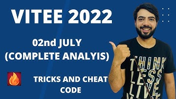 VITEEE 2022 |COMPLETE PAPER ANALYSIS |02 nd july shift)#viteee#viteee2022#jee#jee2022