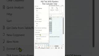 How To Add Texts With Numbers Then Calculate Total In Excel