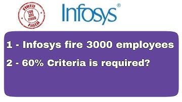 Infosys fired 3000 employees after one year 😮 | 60% criteria is mandatory| Infosys terminate news