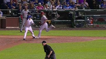 CIN@CHC: Suarez beats throw to first after review