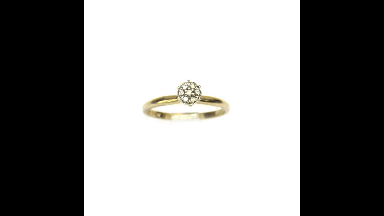 Vintage Romanza 14k Solid Yellow Gold  Diamond Ring