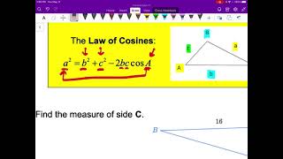 Pre-Calculus 11 Lesson 2.4 "The Cosine Law"