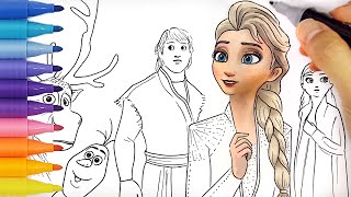 Draw Elsa, Anna, Kristoff And Olaf. Frozen 2 Drawing And Coloring For Kids Tim Tim Tv
