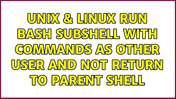 Unix & Linux: Run bash subshell with commands as other user and not return to parent shell