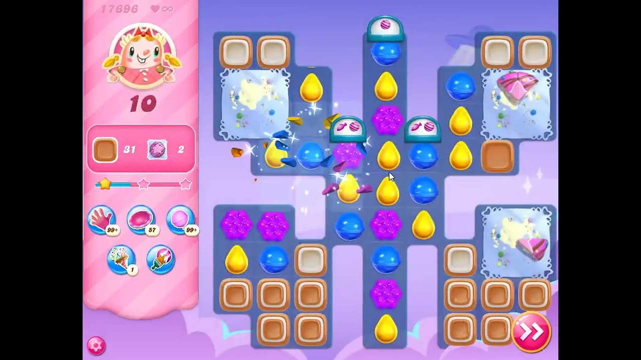 Candy Crush Saga Level 17696 - NO BOOSTERS | SKILLGAMING ✔️