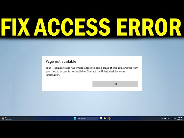 How To Fix Page Not Available Your IT Administrator Has Limited