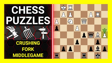 Chess Puzzles to Practice. Themes: Crushing, Fork, Middlegame. Learn Chess
