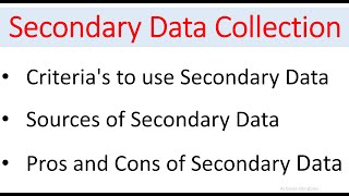 Secondary Data Collection | Sources | Pros and Cons Net Worth