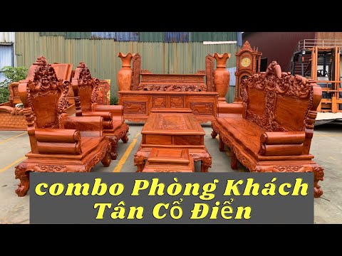 Video Combo Bàn Ghế Phòng Khách Tân Cổ Điển. Bộ Ghế Hoàng... - youtube